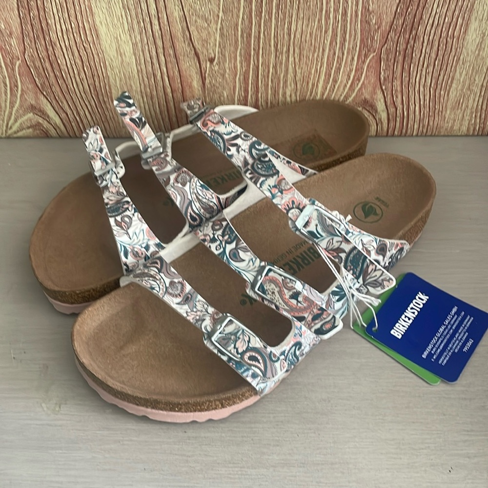 Birkenstock Vegan Florida Fresh Paisley Light Rose Sandals - Picture 3 of 8